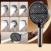 billiga Badrumsprylar-Stor panel 7 lägen handhållet duschmunstycke högtryck vattenbesparande spraymunstycken stort flöde massage badrumsduschmunstycke för hemmabruk badrumsduschtillbehör