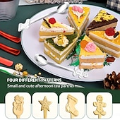 abordables Decoración de Mesa y Comedor-Cuchara navideña de acero inoxidable, juego de 4 piezas con diseño de árbol de Navidad, ideal para el hogar, café, cena, postres, helados y otras ocasiones especiales. Un regalo creativo para fiestas