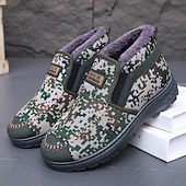 billiga Vinter- och snöstövlar-herrslip-on-kängor i kamouflage – varmt fleecefoder, avslappnad friluftsstil, perfekt för kallt väder och utomhusaktiviteter