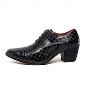 abordables Zapatos Oxford-Zapatos de vestir para hombre de piel sintética roja con detalle de tachuelas: elegantes zapatos de fiesta de Navidad para hombre.