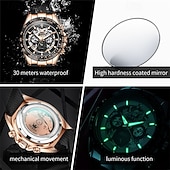 cheap Mechanical Watches-The New Olevs Silicone Men'S Business Watch With Luminous Calendar And Moon Phase Display A Multi-Functional Fully Automatic Mechanical Watch Is A Fashionable Casual Waterproof Sports Wristwatch