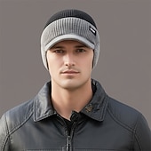 levne Pánské klobouky-Pánské Unisex Klobouk s klapkami na uši PLacatá čepice Zimní čepice Pletená čepice Zimní čepice Beanie Černá Námořnická modř Polyester Pletený Útulný Denní nošení Jdeme ven Barevné bloky Teplý