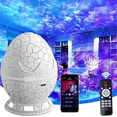abordables Luces de Decoración de Habitación-Proyector Aurora Huevo de Dinosaurio luz LED nocturna de galaxia control remoto Bluetooth temporizador para decoración de dormitorio y sala de estar regalo de San Valentín