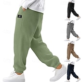 tanie Dresy-Męskie Gofrowana Spodnie dresowe Biegacze Spodnie Spodnie codzienne Ściągana na sznurek Elastyczny mankiet Jednokolorowe Komfort Pełna długość Na zewnątrz Codzienny Streetwear Moda Szykowne i