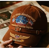 olcso Patrióta 250 kalap-Férfi Egyesült Államok 250. évfordulós kalapja Baseball sapka Szalmakalap Kamionos kalap Medence Fekete Poliészter Nyomtatott Hazafias Divat Alkalmi Utca Napi Amerikai amerikai zászló Állíthat