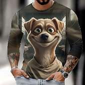  Ανδρικά Ζώο 3D Μπλουζάκι Μακρυμάνικο Κοντομάνικη μπλούζα 3D εκτύπωση Στρογγυλή Ψηλή Λαιμόκοψη Πουκάμισο Μοντέρνα Βασικό Δρόμος Causal Καθημερινά Γκρίζο Καλοκαίρι Άνοιξη Ρούχα Τ M L XL XXL XXXL