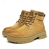 זול מגפי עבודה-מגפי הליכה בצבע חום בהיר לגברים - עמידים ונוחים, מושלמים להרפתקאות חוץ, טיולים רגליים ולבוש יומיומי