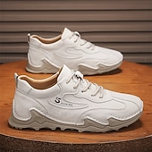 billige Ankelstøvler-Hvite, lette herresneakers med polstret såle og pustende design, komfortable, avslappede tursko for løping, trening og reiser