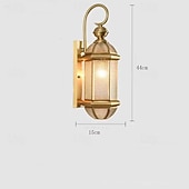 baratos luzes de parede ao ar livre-Iluminação externa 17 polegadas (cerca de 43,2 cm) luz de parede externa de cobre lanterna preta luz de varanda ip65 luz de parede externa à prova d'água adequada para casa, quintal, garagem, entrada