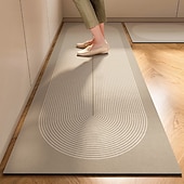 abordables Alfombras de pasillo-Alfombra de cocina de barro de diatomeas para pasillo suave absorbente antideslizante lavable a máquina alfombra larga resistente al aceite estilo moderno y minimalista fácil de limpiar tapete