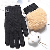 baratos Luvas-Mulheres 1 par Luvas de Inverno / luvas de malha / Luvas sem dedos Básico / Ao ar livre Luvas - Cor Sólida Dedo Total