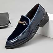 preiswerte Slipper-grüne Herren-Loafer aus Kunstleder mit goldenen Zierschlaufen – elegante Weihnachtsfeier-Schuhe für stilbewusste Männer