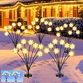 זול אורות נוף-2 יח' Lights 8-ראשיים סולאריים חיצוניים עמידים במים בצורת פתית שלג מנורת תלוית כובע украшение для сада וגן