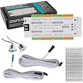 cheap Lamp Bases &amp; Connectors-32 Channel Motion Sensor LED Stair Controller Automatic Staircase Lighting Controller Short Circuit Proof Stairway Step Light Controller Adjustable Brightness for Indoor Under Stair Lighting DC12-24V