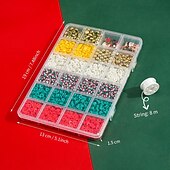 cheap Beading Making Kit-Christmas Beads for Jewelry Making Charms Clay Beads for Bracelet Necklace Making DIY Crafts Holiday Polymer Letter Bead Kit Handmade Jewelry Bracelet Craft Accessories Gift