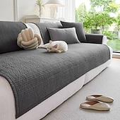 tanie Pokrowce na sofę-Poszewka na poduszkę na sofę w stylu nordyckim, całoroczny pokrowiec z bawełny, nowoczesna minimalistyczna antypoślizgowa podkładka na sofę, ochraniacz na sofę do salonu