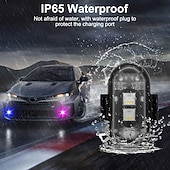 ieftine Lumini decorative-Lumini stroboscopice wireless cu telecomandă pentru motocicletă și mașină, LED-uri, 8 culori, anti-coliziune, încărcare USB, impermeabile, lumini de avertizare de urgență interioare pentru camion,