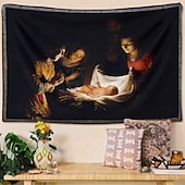 preiswerte weihnachtswandteppich hängen-Weihnachts Hängeteppich Geburt Krippenszenen große Wandkunst Wandmural Dekoration Decke Vorhang Feiertags Zuhause Schlafzimmer Wohnzimmer Feier Dekoration Festlicher Winter Feiertags Schmuck