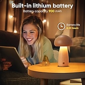 お買い得  テーブルランプ-調光可能なキノコ型テーブルランプ、タッチ式スマート3色キノコ型ランプ、USB充電式ナイトライト、無段階調光、クリスマス、自宅学習、寮の装飾、誕生日プレゼント、ベッドサイドランプ