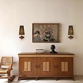 baratos Indoor Wall Lights-Wall Light corridor Japanese bedroom fabric lamp antique hotel bedside lamp