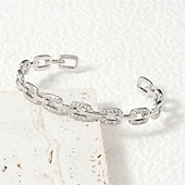 economico Braccialetti-Zircone Classico Lettere dell&#039;alfabeto Personalizzato Di tendenza Cromo Gioielli braccialetto Argento / Oro Per Matrimonio Feste Fidanzamento Balli di fine anno