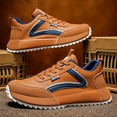 cheap Casual Sneakers-Men's Casual Tan Sport Sneakers – Trendy Athletic Design, Comfortable for Everyday Wear, Ideal for Casual Outings and Active Days