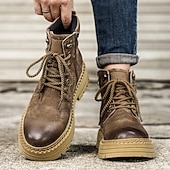 זול מגפי עבודה-מגפי הליכה בצבע חום בהיר לגברים - עמידים ונוחים, מושלמים להרפתקאות חוץ, טיולים רגליים ולבוש יומיומי