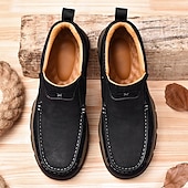 tanie Botki-brązowe, wsuwane buty męskie ze skóry ekologicznej – wygodne i wytrzymałe, z amortyzowaną wkładką, idealne do noszenia na co dzień, aktywności na świeżym powietrzu i codziennego użytku