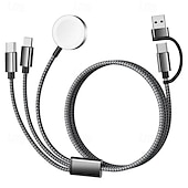 Недорогие Кабели для мобильных телефонов-Необходимый дорожный кабель USB-C 3-в-2, подходящий для зарядки Apple Watch/iPhone 17/мультизарядный кабель Lightning, портативный, предназначенный для iWatch и iPhone 16