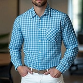 ieftine Cămăși de rochie pentru bărbați-Bărbați Cămașă Cămașă de Costum Camașă cu nasturi Plisat Nuntă Zilnic Bleumarin Albastru piscină Gri Deschis Manșon Lung Răsfrânt Primăvară Toamnă Îmbrăcăminte Buzunar frontal