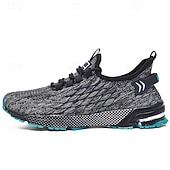 ieftine Adidași casual-Adidași sport albaștri pentru bărbați, din plasă, cu partea superioară respirabilă din tricot și talpă absorbantă de șocuri, pantofi sport ușori pentru sală, antrenament și purtare zilnică