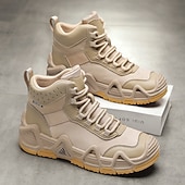 baratos Botas de caminhada-calçados esportivos masculinos bege de cano alto - botas táticas de caminhada duráveis para aventuras ao ar livre