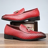 tanie Męskie buty na Boże Narodzenie-czerwone mokasyny męskie ze sztucznej skóry z fakturą skóry krokodyla i ozdobnym zamkiem błyskawicznym – luksusowe buty świąteczne na formalne i półformalne okazje