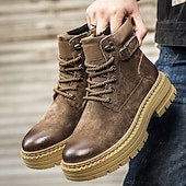 זול מגפי עבודה-מגפי הליכה בצבע חום בהיר לגברים - עמידים ונוחים, מושלמים להרפתקאות חוץ, טיולים רגליים ולבוש יומיומי