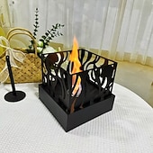お買い得  キャンプ用品-キャンプ用のガラステーブルとリモコン付きの卓上ファイヤーピット屋外ファイヤーピット