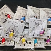 economico Pasqua-20 biglietti d'auguri tascabili con Gesù per Pasqua, inserti per biglietti d'auguri - mini figure di Gesù, scuola, religiosi, bomboniere per feste di Natale, regalo artigianale, biglietti d'auguri