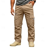 Χαμηλού Κόστους Στρατιωτικά παντελόνια-Ανδρικά Παντελόνια με τσέπες Παντελόνι Cargo Παντελόνι εργασίας Ελαστική μέση Πολλαπλή τσέπη Ισιο πόδι Σκέτο Πλήρες μήκος Δουλειά Διακοπές Εθνοτικό στυλ Μαύρο Πράσινο Χακί Ανελαστικό