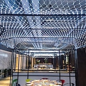 economico Strisce LED-Set di luci a rete collegabili 3 in 1 per interni ed esterni, luci decorative per Natale, Capodanno, matrimonio, atmosfera festiva, telecomando a 13 tasti, tensione di sicurezza 31 V, 1,5 * 1,5 m - 96