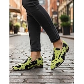 economico Slip-ons e mocassini da donna-Mocassini in pelle sintetica a motivo di pelle di mucca da donna – Eleganti slip-on neri e bianchi per uscite casual e lavoro d'ufficio