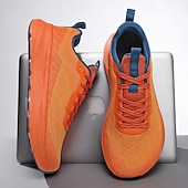 economico Sneakers Casual-scarpe da ginnastica arancioni da uomo con tomaia in mesh: calzature traspiranti e comode per sport all'aria aperta e abbigliamento casual