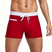ieftine Costume de baie și pantaloni scurți de plajă-Bărbați Pantaloni Scurți de Înot Boxeri înot Costume de baie pentru costume de baie Mată Buzunar cu Fermoar Elastic Respirabil Pantaloni Surfing Bikini Scufundare Vară