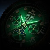 Χαμηλού Κόστους Μηχανικά Ρολόγια-Το Νέο Ρολόι Επιχειρηματικού Στυλ Olevs Με Λαμπερό Συνεχές Ημερολόγιο Αυτόματο Μηχανικό Ρολόι Μόδα Και Καθημερινό Αδιάβροχο Φάντασμα Ανδρικό Σπορ Ρολόι