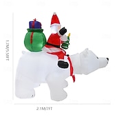 cheap Outdoor Christmas Lights-Christmas Santa Claus riding a shaking white bear LED strip light inflatable air model indoor and outdoor courtyard lawn party festive atmosphere decoration light EU/US/UK/AU Plug