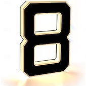 olcso Dekoratív fények-megvilágított házszámok kültérre, vízálló megvilágított címtábla, 12 V-os modern LED-es háttérvilágítású házszám otthonra, garázsba, üzletbe