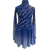 halpa Taitoluistelupuvut-taitoluisteluasut aikuisille ja lapsille räätälöidyt sininen elastaaniverkko luokittelu esitysasut kilpailutreenin tekojalokivi naisten hameet esiintymisasut