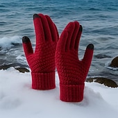tanie Szaliki i rękawiczki męskie-Męskie 1 para Czubki palców Rękawiczki zimowe Dziane rękawiczki Rękawiczki bez palców Moda Nowoczesny Rękawiczki Keep Warm Dzierganie Kolorowy blok Jesień Czarny Biały Żółty Rumiany róż