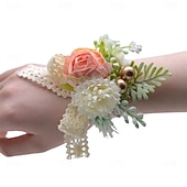 billiga Bröllopsbuketter-Bröllop handled blommor Handleds Corsage Bröllop / Fest Tyg Blomstil