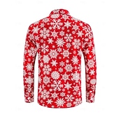 olcso Ingek-Karácsony Hosszú ujjak Gombos ing Mikulás Grafikus Újdonságok Vicces mert Férfi Felnőttek 3D nyomtatás mert Karácsony Farsang Újév Parti