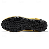baratos Tênis Casuais-Tênis casual masculino amarelo e preto com design de malha respirável, calçado leve e antiderrapante para caminhadas ao ar livre, viagens e estilo cotidiano