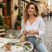 abordables Bagues pour femmes-Boucles d'oreilles pendantes en forme de nœud et de clochette – Boucles d'oreilles pendantes en résine verte et lys blanc pour femmes